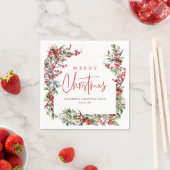 Elegant Winter Botanisch Kerstfeest Servet (Insitu)