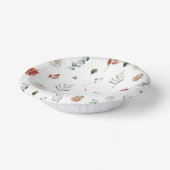 Elegant Winter Botanisch Rood Bloemen Vrijgezellen Papieren Kommen (Gebogen)