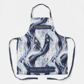 Elegant Winter Botanisch Schort met aangepaste naa (Voorkant)