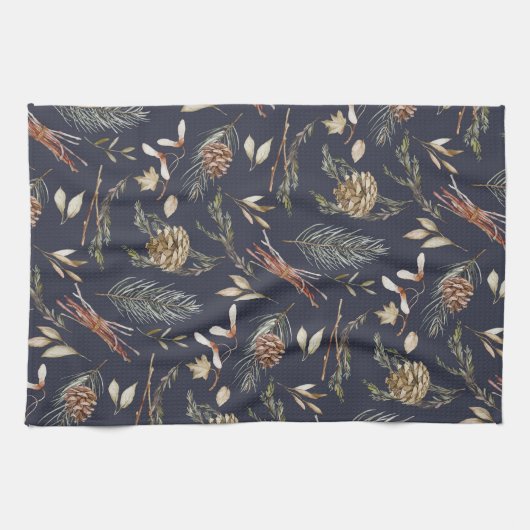 Elegant Winter Botanisch Theedoek (Horizontaal)