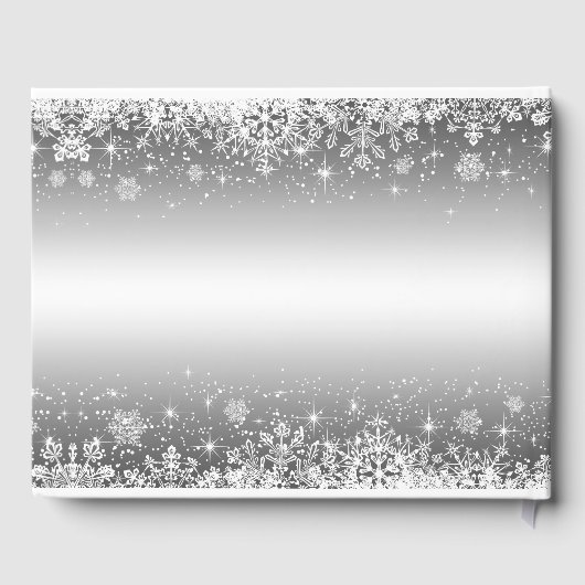 Elegant winter bruiloft gastenboek (Achterkant)