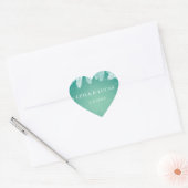 Elegant Winter Bruiloft gepersonaliseerd Hart Sticker (Envelop)