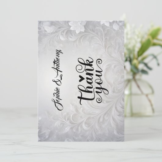 Elegant Winter-bruiloft hart bruiloft Kaart (Staand voorkant)