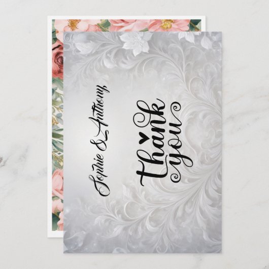 Elegant Winter-bruiloft hart bruiloft Kaart (Voorkant / Achterkant)