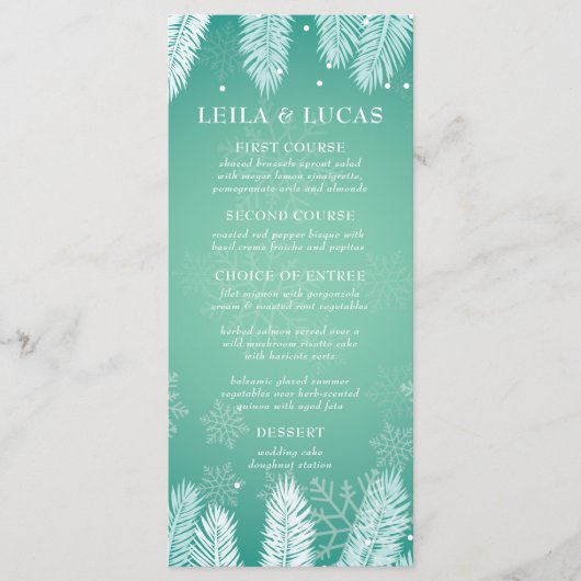 Elegant Winter Bruiloft Menu (Voorkant)