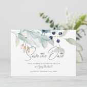 Elegant winter bruiloft thema Save the Date Kaart (Staand voorkant)