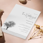 Elegant Winter Bruiloft - Zwart-wit Sneeuwvlok Kaart