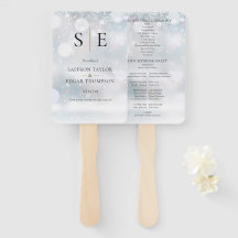 Elegant Winter Bruiloftsprogramma met Monogram