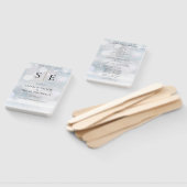 Elegant Winter Bruiloftsprogramma met Monogram Handwaaier (Niet-gemonteerd)