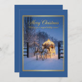Elegant Winter Carriage Christmas Feestdagenkaart (Voorkant / Achterkant)