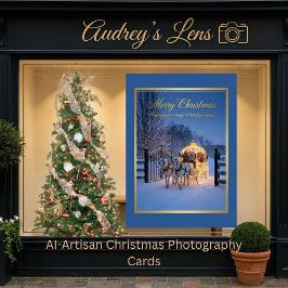 Elegant Winter Carriage Christmas Feestdagenkaart