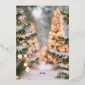 Elegant Winter Christmas Party Invitation Folie Uitnodiging (Achterkant)