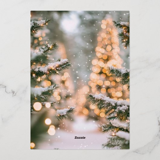 Elegant Winter Christmas Party Invitation Folie Uitnodiging (Achterkant)