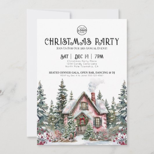 Elegant Winter Company Kerstfeest Kaart (Voorkant)