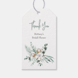 Elegant Winter Cotton Eucalyptus Vrijgezellenfeest Cadeaulabel