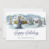 Elegant Winter Country Land Kerstgroet Feestdagenkaart (Voorkant)