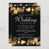 Elegant Winter Couples Shower Gold Lights Kaart (Voorkant / Achterkant)