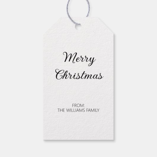 Elegant Winter Deer Christmas Cadeaulabel (Achterkant)