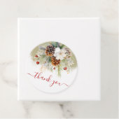Elegant Winter Evergreen Baby shower Bedankt Bedankjes Labels (In situ)