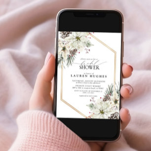 Elegant Winter Evergreen Floral Vrijgezellenfeest Kaart