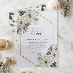 Elegant Winter Evergreen Floral Vrijgezellenfeest Kaart