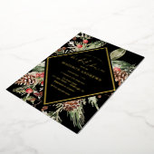 Elegant Winter Evergreen Poinsettia Vrijgezellenfe Folie Uitnodiging (Gedraaid)