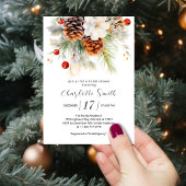 Elegant Winter Evergreen & Rowan Vrijgezellenfeest Kaart