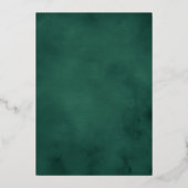 Elegant Winter Evergreen Wedding Gold Folie Uitnodiging (Achterkant)