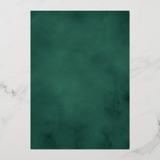 Elegant Winter Evergreen Wedding Gold Folie Uitnodiging (Achterkant)