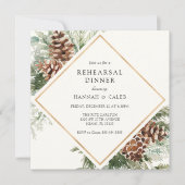 Elegant Winter Evergreen Wedding Rehearsal Dinner Kaart (Voorkant)