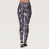 Elegant winter feestdagen roze goudsneeuwvlokken leggings (Achterkant)