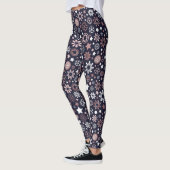 Elegant winter feestdagen roze goudsneeuwvlokken leggings (Links)