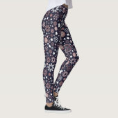 Elegant winter feestdagen roze goudsneeuwvlokken leggings (Rechts)