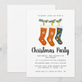 Elegant Winter Festive Clothesline Christmas Party Kaart (Voorkant / Achterkant)