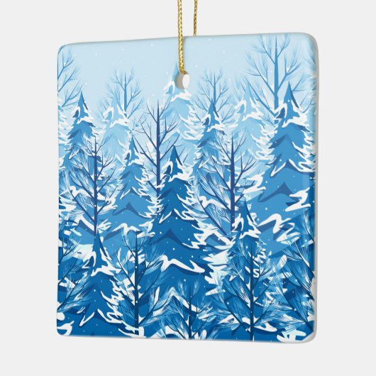 Elegant Winter Fir Trees Kerstmis | Versiering Keramisch Ornament (Links)