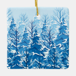 Elegant Winter Fir Trees Kerstmis | Versiering Keramisch Ornament
