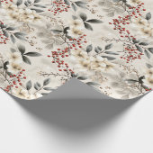 Elegant Winter Flora Feestelijk Wrap Design Cadeaupapier (Hoek)