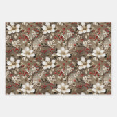 Elegant Winter Flora Feestelijk Wrap Design Inpakpapier Vel (Voorkant 2)