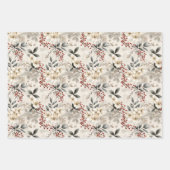 Elegant Winter Flora Feestelijk Wrap Design Inpakpapier Vel (Voorkant)