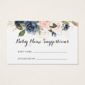 Elegant Winter Floral Baby Name Suggestions Kaart (Voorkant)