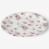 Elegant Winter Floral Botanisch Baby shower Papieren Bordje (Gekanteld)