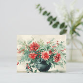 Elegant  Winter Floral Briefkaart (Staand voorkant)