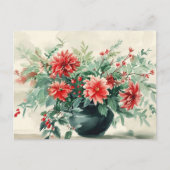 Elegant  Winter Floral Briefkaart (Voorkant)