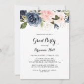 Elegant Winter Floral Calligraphy Afstudeerder Par Kaart (Voorkant)