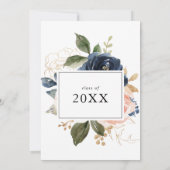 Elegant Winter Floral Calligraphy Afstudeerder Par Kaart (Achterkant)