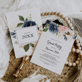 Elegant Winter Floral Calligraphy Afstudeerder Par Kaart