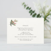 Elegant Winter Floral en Greenery — Details Card Kaart (Staand voorkant)