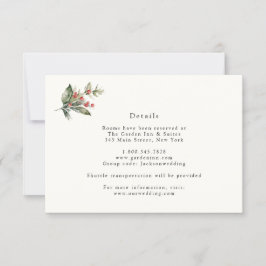 Elegant Winter Floral en Greenery — Details Card Kaart