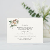 Elegant Winter Floral en Greenery — Details Card Kaart (Staand voorkant)