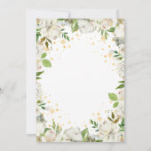 Elegant Winter Floral Girl Baptism Invitation Kaart (Achterkant)